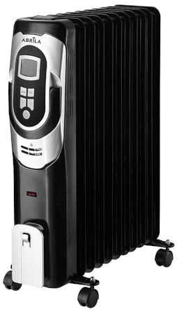 Radiador Aceite Confort 2500w 11elementos Negro/plata 3pote Termost.reg. Temporizadoe,ruedas Luz Ind. 62x49x24cm