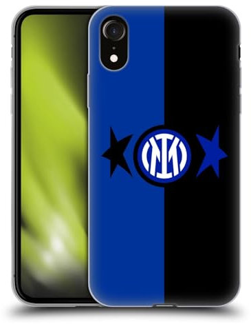 Head Case Designs Licenza Ufficiale Inter Milan Nero & Blu IM 2Stars Custodia Cover in Morbido Gel Compatibile con Apple iPhone XR