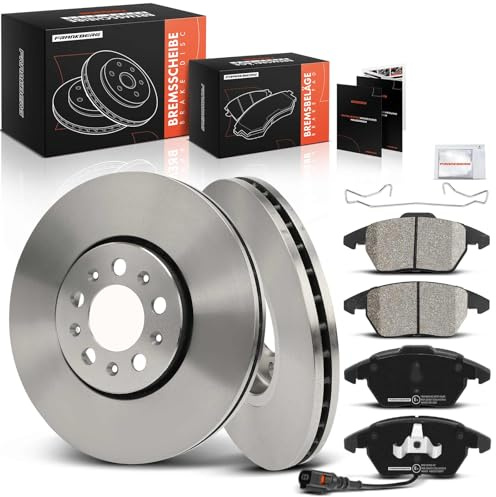 Frankberg Bremsensatz inkl. 2x Bremsscheiben + 4x Bremsbeläge Vorne | Kompatibel mit Polo 6C1 6R1 Fabia II 542 Ibiza IV 6J5 6P1 Replace# JZW615301D, 1J0615301C