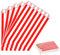 100 Stück Rot Naschitüten Candy Bar Papiertüten Klein Kraft Butterbrottüten Bunt 13x18cm Mini Geschenktüten Papiertüten Bunte Tüten Candybar brotpapiertüten für Halloween,Weihnachten,Hochzeiten