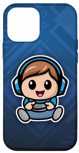 iPhone 12 mini Kawaii Chibi Gamer Kid Cute Adorable Video Game Boy Blue Case