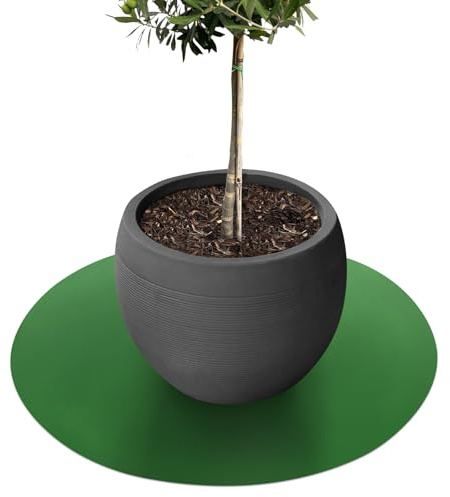 KARAT Untersetzer für Blumentopf, Blumenuntersetzer mit abgeschrägter Kante, Unterlage für Pflanztöpfe, Schutzmatte, Bodenschutzmatte, Blumentopfuntersetzer (Majesty) (Grün, Rund 90 cm)