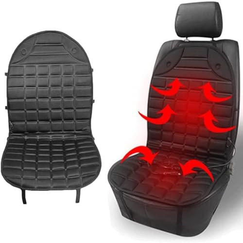 BesBet Heizdecke 12v, 12V Zigarettenanzünder Autositz Heizauflage 12v, Komfortabler Profi Autositzauflage, für LKW,Nr.3-1Packung