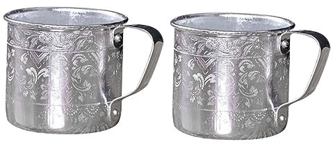 BCOATH 2pcs Unique Beer Drinking Mug Tin Wine Cup Retro Style for Household and Party Use