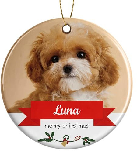 Rainsar Personalisierte Weihnachtskugeln, Christbaumschmuck Personalisiert, Individuelles Foto Ornament Namen, 2025 Weihnachtsanhänger für Familie Freundin Freunde