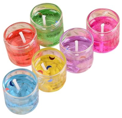 CAXUSD 6stücke Duftende Jelly Kerzen Für Romantische Abende Bunte Tischdekoration Und Valentinstagsgeschenke Für Candlelight Dinner Und Besondere Anlässe
