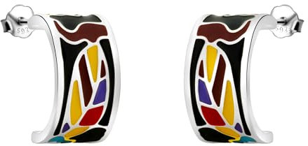 SOFIA MILANI - Pendientes para Mujeres en Plata de Ley 925 - Pendiente de Botón de Flores de Colores - E2961