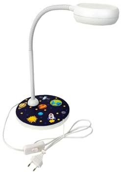 Kinderzimmer Schreibtischlampe WELTALL mit Flexarm, Höhe 43cm