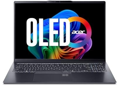 Acer Swift Go 16 AI OLED (SFG16-61-R5CB) Copilot+ PC, AI Laptop, 50 Tops, 16 WUXGA+ OLED 120Hz Display, AMD Ryzen Al 7 350, 32 GB RAM, 1 TB SSD, AMD Radeon 860M, Windows 11, QWERTZ Tastatur, grau