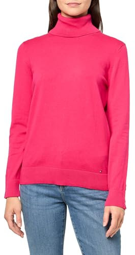 Tommy Hilfiger Cotton Lightweight Turtleneck Sweater, Rose, XS Femme