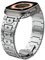 SCRUBY Cinturini per orologi in acciaio inossidabile Titan per Apple Watch Band Ultra 2 49mm 46mm 45mm 44mm Serie 10 9 8 7 6 5 4 3 2 1 SE con connettore in metallo(Hexagon silver,42/44mm)
