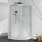Box Doccia Angolare 90X90 Semicircolare In Cristallo Temperato Trasparente H 195 Cm, Doppia Porta Scorrevole Con Profilo Cromato E Installazione Reversibile Linea Tay