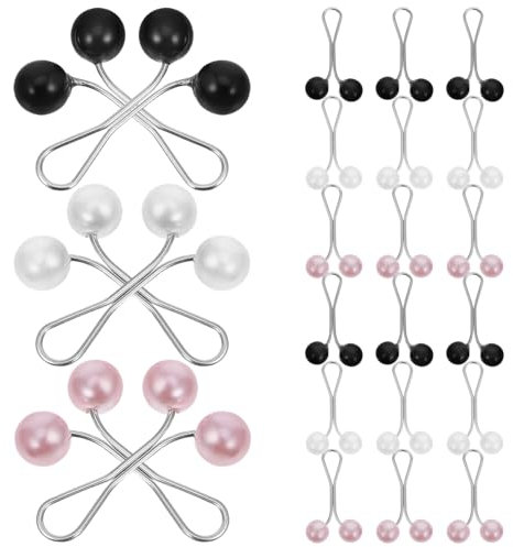 HOODANCOS 24 Stück Fester Mullclip Hijab-Kopftuch-Accessoires Ball-Hijab-Clips Hijab-Knöpfe perlen brosche schal Clips Hijab-Anstecknadeln für Frauen Schal Sicherheitsnadeln künstliche Perle