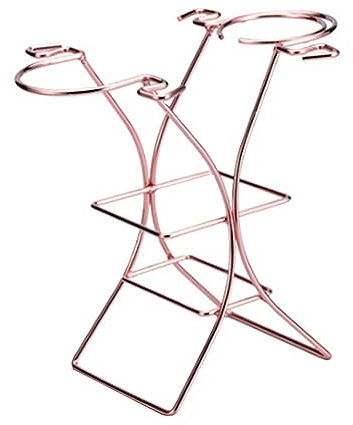 GRIRIW Wine Glass Rack Stackable for Wine Rack Racks Clear Storage Rustic Stemless Wine Organizer Holders Cup Glasses with Wine Glass Holder Rose Gold Iron