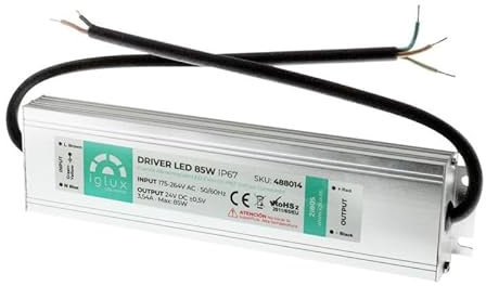 VoltShine LED-Treiber, 24 V, 85 W, IP67: Leistungsstark und effizient, ideal für Außenbeleuchtung. Wasserdicht, garantiert Leistung und Haltbarkeit in jeder Umgebung. Perfekt für Ihre Projekte.