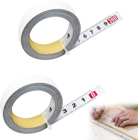 2 Stück Maßband Selbstklebend,Selbstklebendes Maßband 3m,Weiß Massband Klebend,Metrisches Massband,Für Vermessung Werkbänke(Metrisches,1 X Links Nach Rechts,1 X Rechts Nach Links)