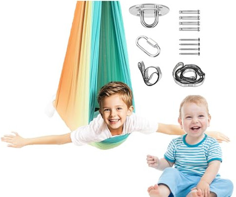 Zuasdvnk Altalena sensoriale per interni – Compatta altalena sensoriale | Lenitivo multifunzionale portatile regolabile per sala giochi relax camera da meditazione