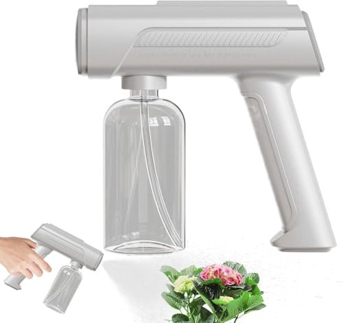 BOSSETY Pistolet désinfection électrique, Bouteille pulvérisation, atomiseur Nano-Brouillard Alcool, Machine Brouillard Rechargeable, pulvérisateur ULV Vapeur Nano, lumière Bleue-atomize