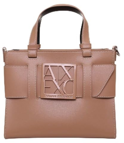 Armani Exchange, Women's Susy soft, sustainable, tone on tone logo, Shopping bag, Beige, One size