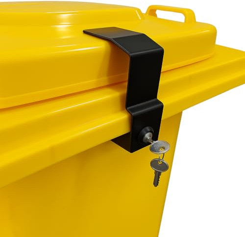 GARDIVO Metall Mülltonnenschloss Mülltonnenverriegelung für Mülltonnen und Müllcontainer verstellbarer Verschluss 80-120-240 Liter | Mülltonnenverschluss ohne Bohren | stark und robust