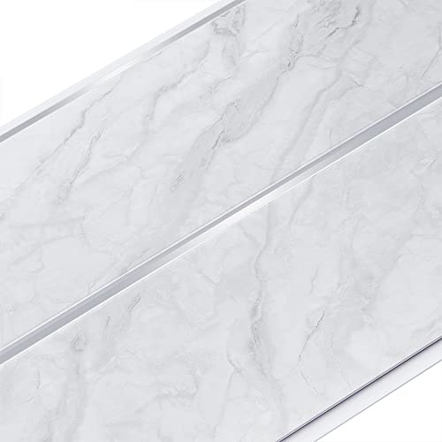 10PCS Gloss PVC Wall Panels 260 x 25 cm, Tongue & Groove Interlocking Bathroom Shower Panelling, 5mm Waterproof Wall Cladding for Bathroom Kitchen Ceiling & Any Room