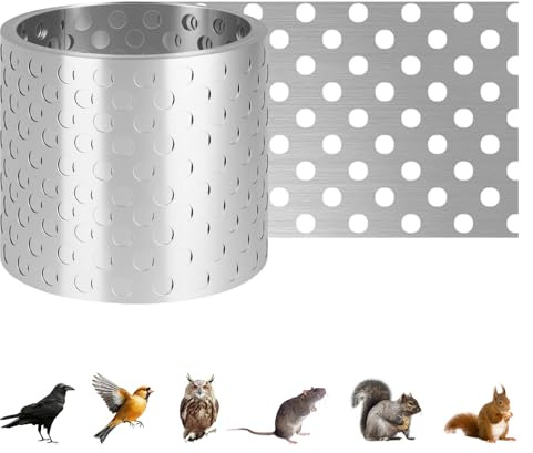 Trendecor Aluminium Traufgitter, 7 m x 78 mm Lochblech Aluminium Lüftungsgitter Insektenschutzgitter für Verhindern dass Vögel Insekten und Blätter ins Dach gelangen