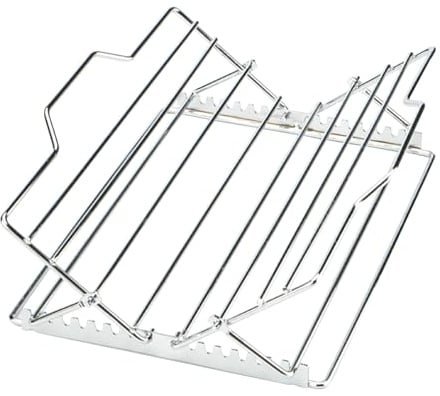 Generisch BBQ Grill Rack – Stainless Steel | Foldable Broiling Rack for Roasting Chicken, Ribs, and Meat | Adjustable Oven and Grill Compatible Broiler Tray | Easy-to-Clean Cooking Accessory