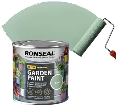 AOC24 750ML Garden Paint Sage, Water Based Outdoor Paints, Long Lasting Weather Resistant, Fast Drying Color for Wood, Bricks, Pots, Anti Crack Peeling DIY Paint (Sage, 750 M L)