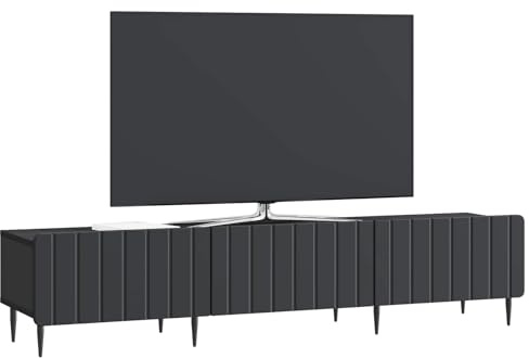 vidaXL TV-Schränk Schwarz 147 x 34,5 x 32 cm Holzwerkstoff, Wohnzimmer Sideboard, rechteckig, viel Stauraum, moderner TV-Schrank, praktischer Unterhaltungsbereich, MDF