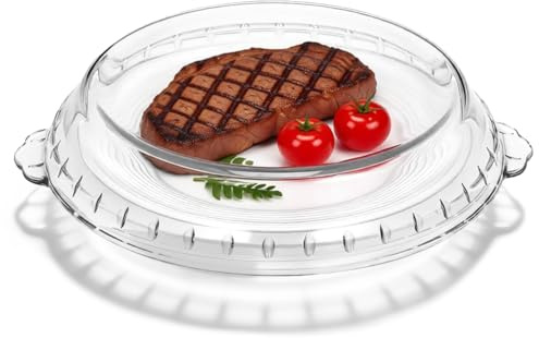 Ciieeo Tapa De Cristal Para Microondas Cubierta Con Agujeros Para Vapor Y Antisalpicaduras 11.02X9.84X1.81in Para Cubrir Alimentos En Uso Diario De Cocina