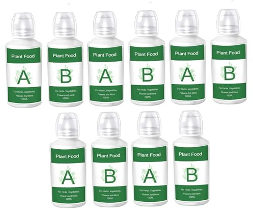 5er Packung Hydroponik Pflanzendünger A&B Granulat, wasserlösliche Düngemittellösung für Zimmerpflanzen, Gemüse, Kräuter und Blumen, einfache Anwendung
