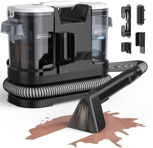 Welsauber Polsterreiniger Gerät, 600W Nasssauger mit 20.000 Pa Saugleistung, Teppichreiniger Waschsauger mit 1,75L/1L Tank, Fleckenreiniger für Sofa, Teppich, Polster, Treppen & Auto