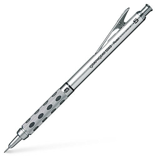 Pentel GraphGear1000 PG1015 Druckbleistift im Edelstahlgehäuse, 0.5 mm, Härtegrad HB (1 Stück)