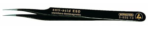 Bernstein Werkzeug SMD-Pinzette, leicht gebogen, super-spitz mit ESD-Beschichtung, 120 mm, 5-056-13