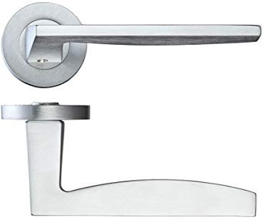 Zoo Hardware RM030SC Rosso Maniglie Pavo Lever On 50MM Rose Door Handle Satin Chrome