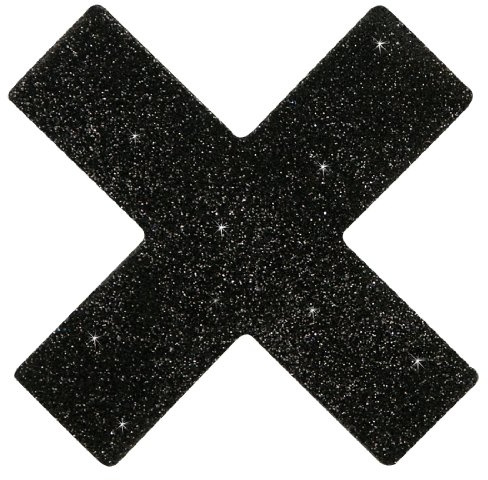 Titty Sticker X schwarz - sexy Nippelsticker für Frauen, Nippel-Kreuze zum Aufkleben, glitzernder Nippelschmuck zur Verführung des Partners, schwarz
