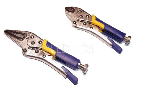 KIT 2 MINI PINZE PINZA GRIP BECCO CURVO LUNGA MORSETTO AUTOBLOCCANTE A SCATTO