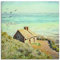 ARTLAND Wanddeko Leinwand Bilder Wandbild 70x70 cm Haus Landschaft Meer Strand Das Zollhäuschen im Morgenlicht 1882 Impressionismus Claude Monet T6UG