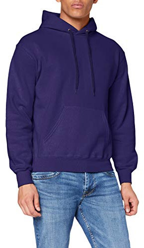 Fruit of the Loom Hooded Sweat Felpa, Viola, L Uomo