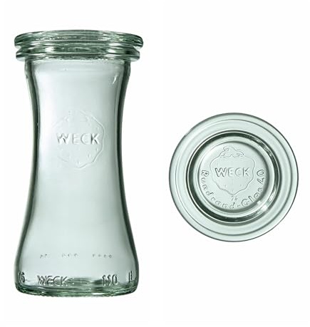6 Einmachgläser Sturzgläser Weckgläser ® Spule® 110 ml, mit Glasdeckel und Dichtung Durchmesser 40 mm (Clips nicht enthalten) – 6