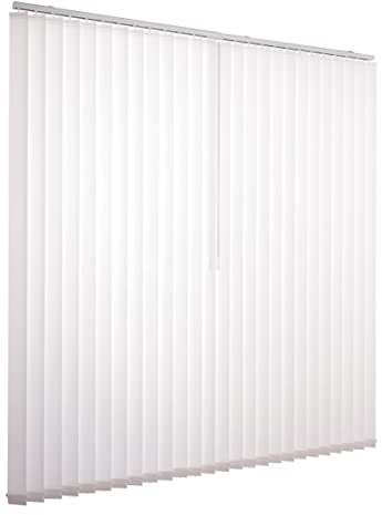 Ventanara® Lamellenvorhang raumverdunkelnd 100% Komplettset Vertikaljalousie 89mm inklusive Montagematerial (Weiß, 300 x 180 cm)