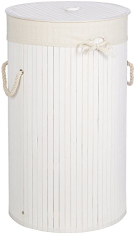 Premier Housewares Kankyo Laundry Hamper, Bamboo, White, 36 x 36 x 60 cm