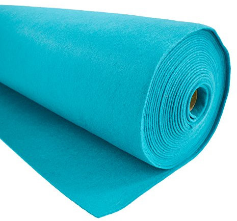 Bastelfilz 1m x 90cm x 3mm Meterware Dekofilz Taschenfilz Filzstoff 39 Farben, Farbe:türkis