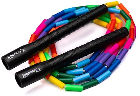 Corde à sauter professionnelle pour ski/compétition Freestyle Bead – Longueur réglable (arc de pluie, 3 m)