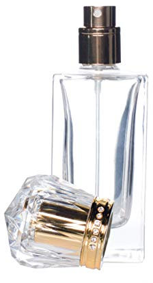 Frasco de perfume de cristal vacío, con atomizador, recargable, 50 ml.