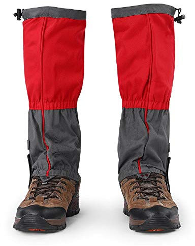 SolUptanisu 1 Paar wasserdichte Schneeschuhe Atmungsaktiv Staubdicht für Herren Damen Wandern Klettern Jagd Radfahren (Rot/Grau)