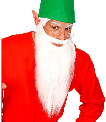 W WIDMANN MILANO Party Fashion - Langer Vollbart mit Schnurrbart | Kostümbart für Weihnachtsmann, Zauberer, Zwerg, Karneval und Fantasy Kostüme