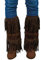 PAPSTAR Stulpen Hippie mit Fransen Lederoptik, braun, Casual