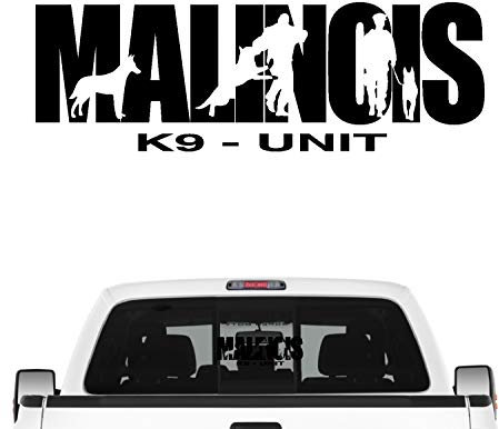 siviwonder Malinois Hundesport Auto Aufkleber Hund Folie Belgian Mali Diensthund K9 Unit Farbe Schwarz, Größe 30cm