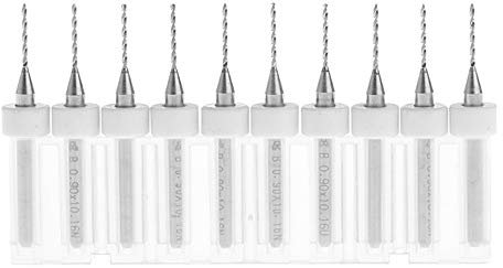 Lot de 10 micro forets 0,8 mm en carbure de tungstène avec tige de 3,175 mm